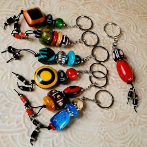 Porte-clés perles colorées