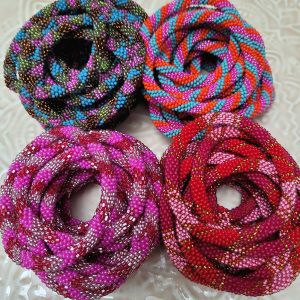 Alternative view of Bracelet Népalais Rose Rouge