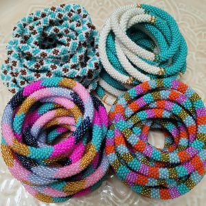 Alternative view of Bracelet Népalais Turquoise Rose