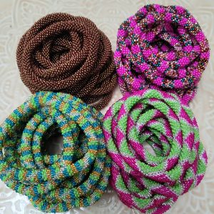 Alternative view of Bracelet Népalais Rose vert