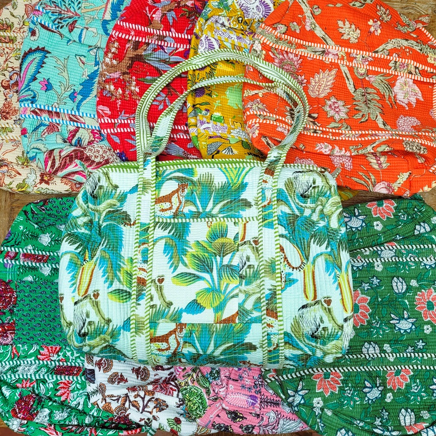 Sac polochon en kantha matelassé d'Inde Sac polochon en kantha matelassé d'Inde – Image 2
