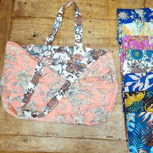 Tote bag réversible en coton d'inde