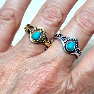 Alternative view of Bague argentée June Turquoise
