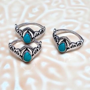 Bague argentée June Turquoise
