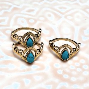 Bague dorée June Turquoise
