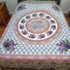 Tenture FLEUR et ELEPHANT bordeau 2,40x2.20m